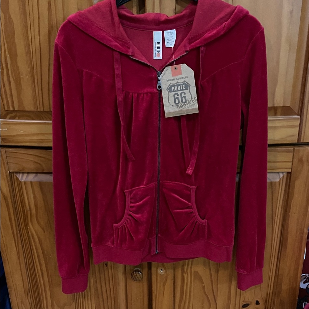 New! Vintage! Route 66 Cherry Velour Jacket